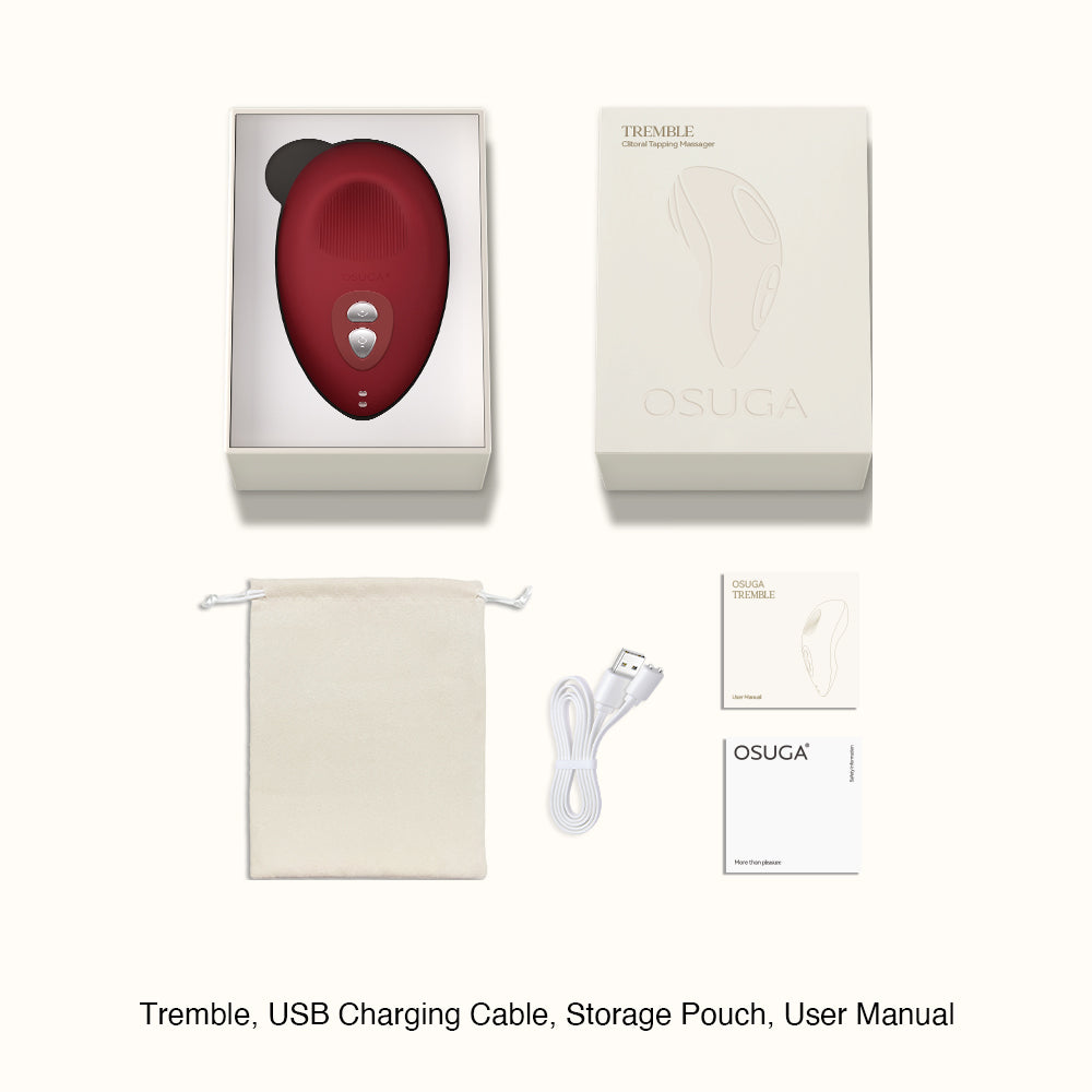 osuga tremble clitoris tapping vibrator with storage pouch and usb cable