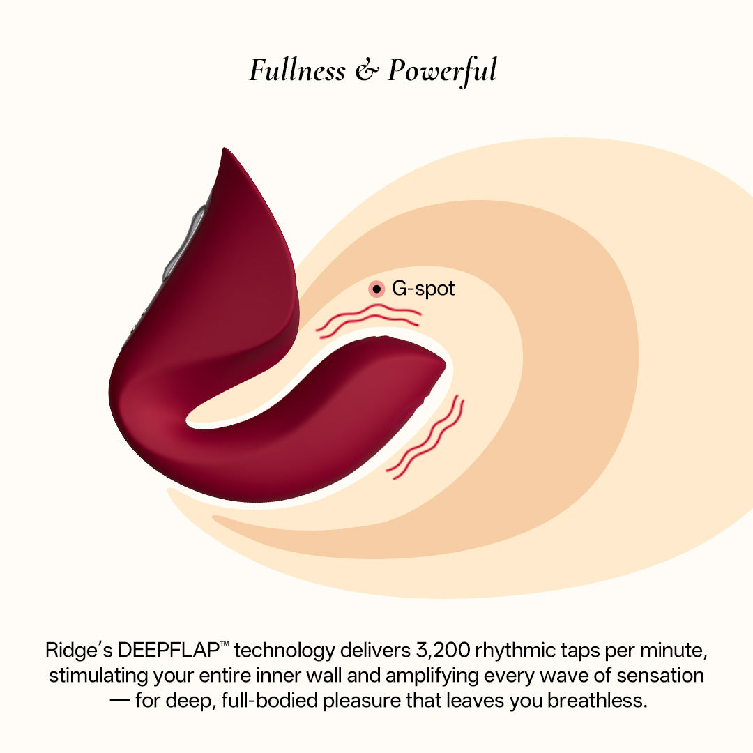 Ridge dual-sided g-spot tapping vibrator