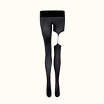 Black Garter Tights with Rhinestone Chain OSUGA