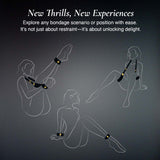 Illustrations of people in various bondage scenarios and position with ease