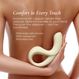 osuga eros thrusting rabbit vibrator with innovative air capsule hanle that reduces vibration transfer to your hand.