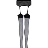 Sheer Thigh-High Stockings With Lace Top
