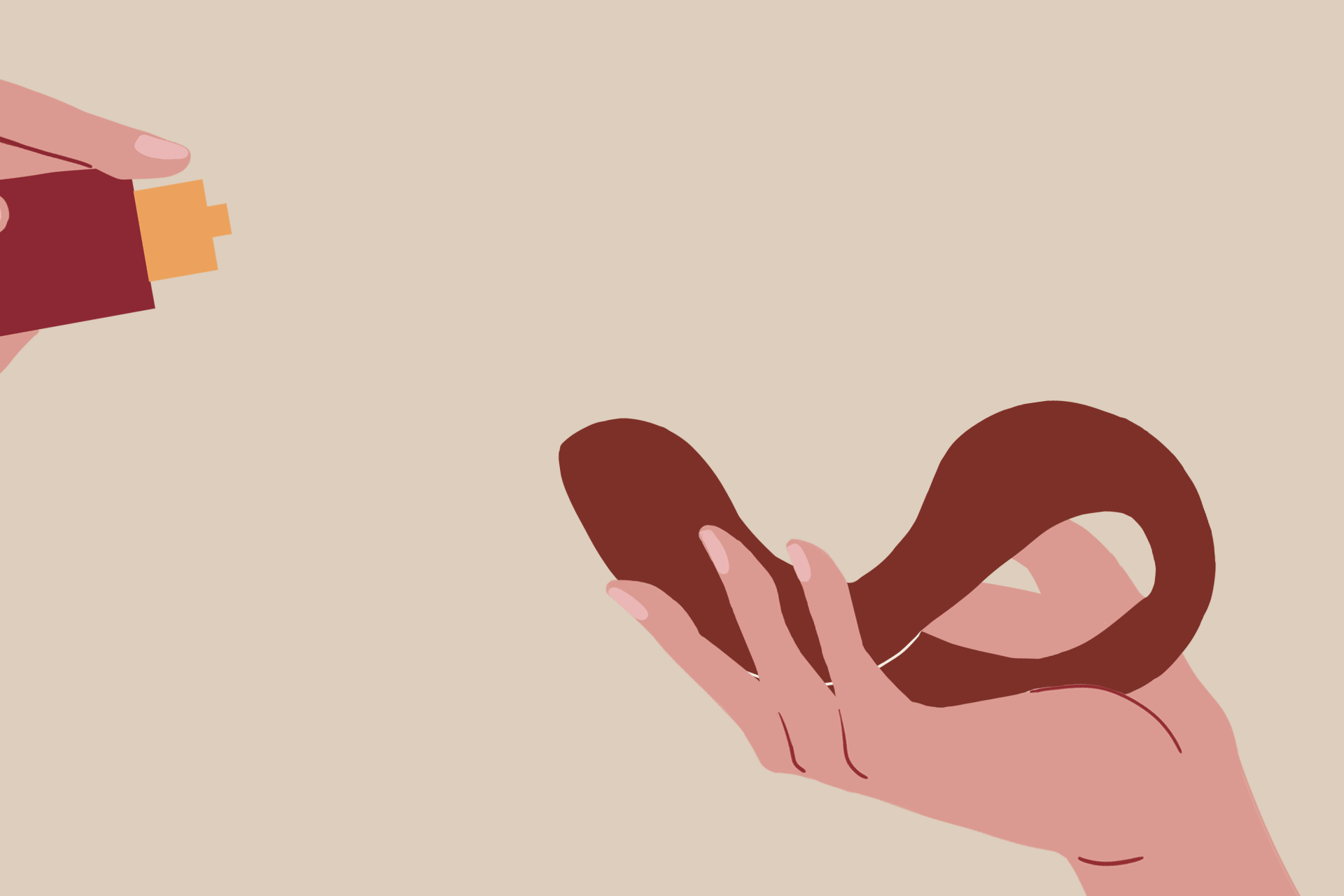 Rinse EROS with water and apply the water-based lube. 