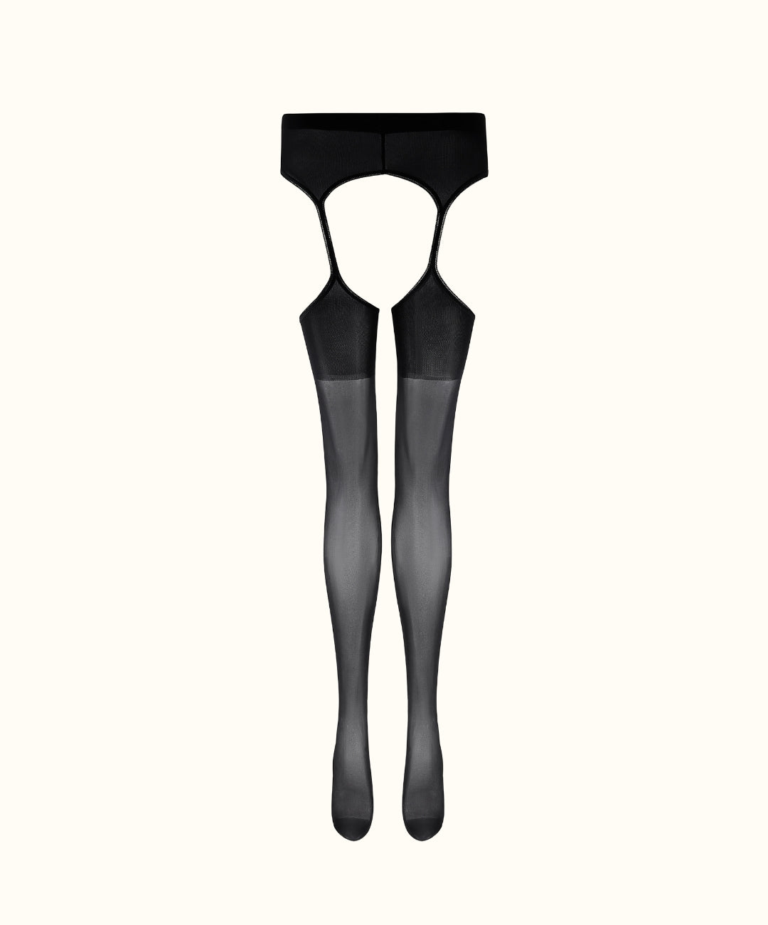 OSUGA Black sheer Top Thigh-High Stockings