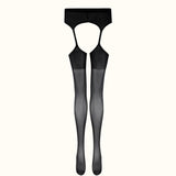 OSUGA Black sheer Top Thigh-High Stockings