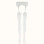 OSUGA Sheer White Lace Top Thigh-High Stockings