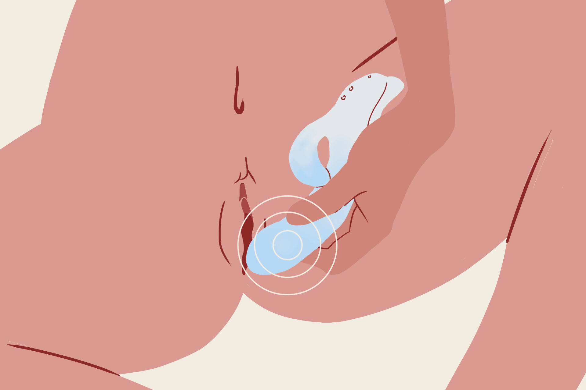 Turn on clitoral vibration mode and slowly press against the clitoris, teasingly explore different settings and sense the arousal.