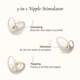 Osuga Papillon 3-in-1 Nipple Stimulator with clamping, vibration, and tapping functions