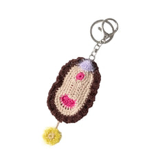 OSUGA Hand-Crocheted Vulva keychain with a flower 