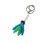 handmade Clitoris Keychain green and blye
