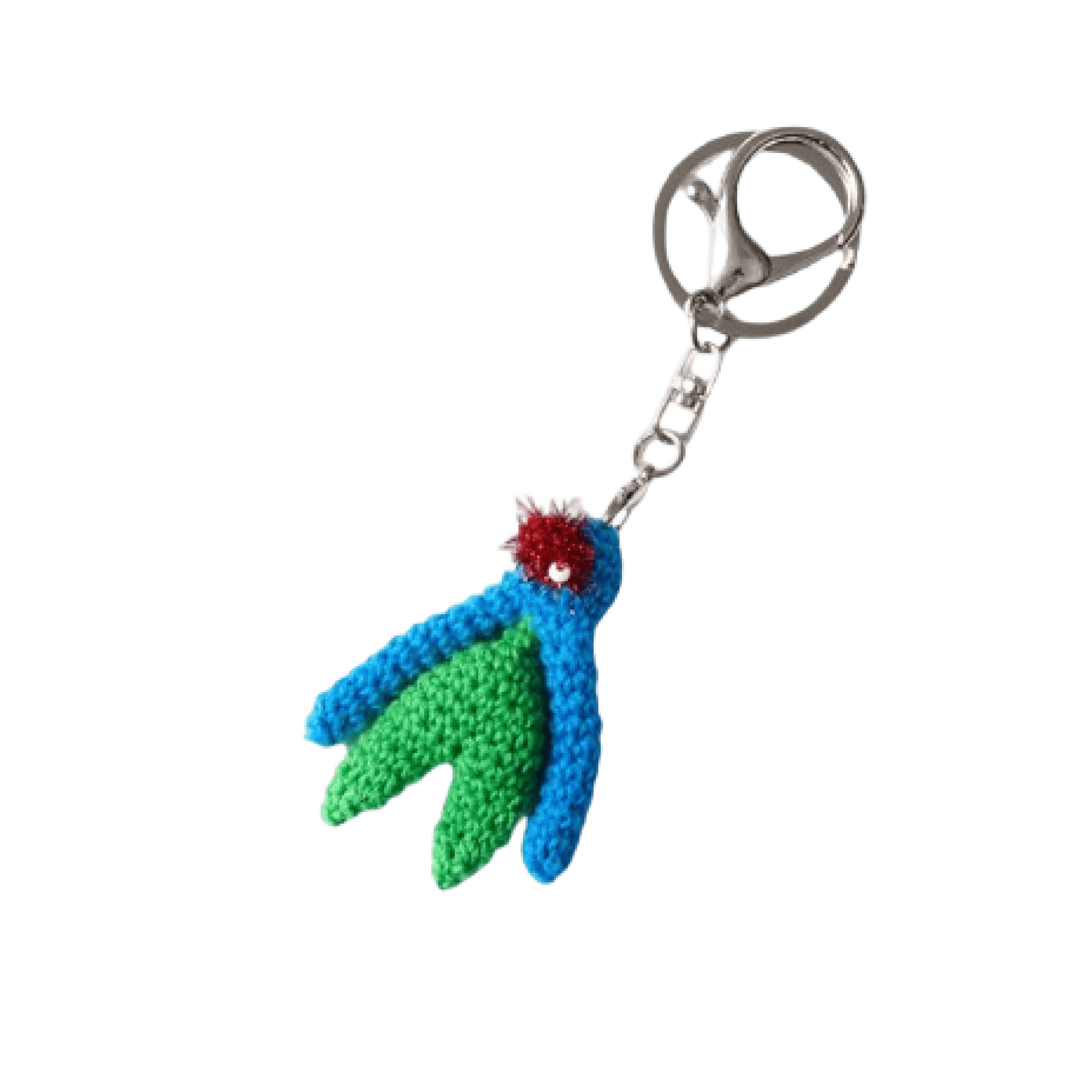 handmade Clitoris Keychain green and blye