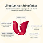 Red ridge sex tpaaing device simultaneous stimulation clit and g-spot with innovative tapping tchnology